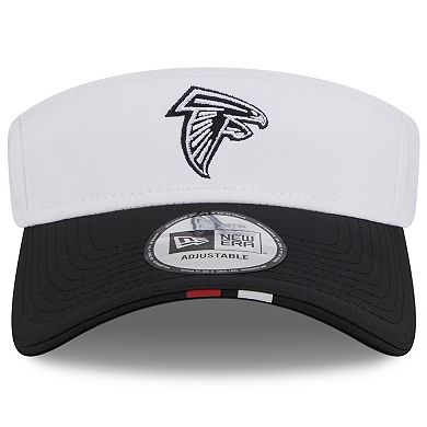 Men's New Era White/Black Atlanta Falcons 2025 NFL Training Camp Adjustable Visor