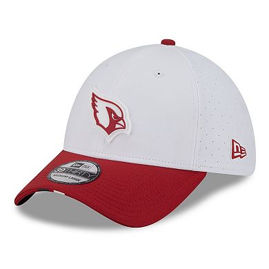 Men's New Era White/Cardinal Arizona Cardinals 2025 NFL Training Camp 39THIRTY Flex Hat