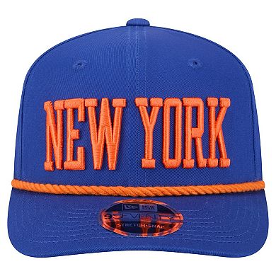 Men's New Era Blue New York Knicks Wordmark Rope 9SEVENTY Adjustable Hat