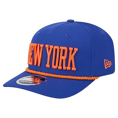 Men's New Era Blue New York Knicks Wordmark Rope 9SEVENTY Adjustable Hat