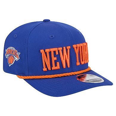 Men's New Era Blue New York Knicks Wordmark Rope 9SEVENTY Adjustable Hat