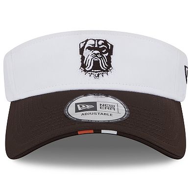 Men's New Era White/Brown Cleveland Browns 2025 NFL Training Camp Adjustable Visor