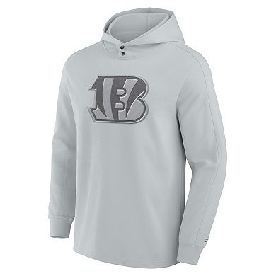 Men's Fanatics Gray Cincinnati Bengals Elements Blaze Tri-Blend Long Sleeve Hoodie T-Shirt
