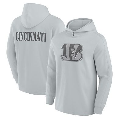 Men's Fanatics Gray Cincinnati Bengals Elements Blaze Tri-Blend Long Sleeve Hoodie T-Shirt