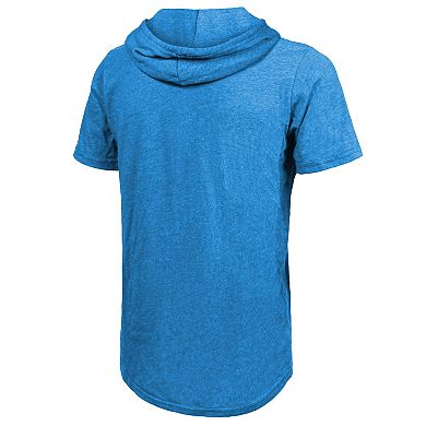 Men's Majestic Threads Blue Oklahoma City Thunder Tri-Blend Hoodie T-Shirt