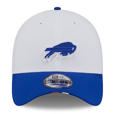 Men's New Era White/Royal Buffalo Bills 2025 NFL Training Camp 39THIRTY Flex Hat