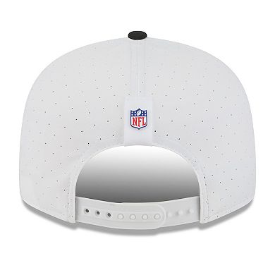 Men's New Era White/Black Pittsburgh Steelers 2025 NFL Training Camp Split Panel 9FIFTY Snapback Hat