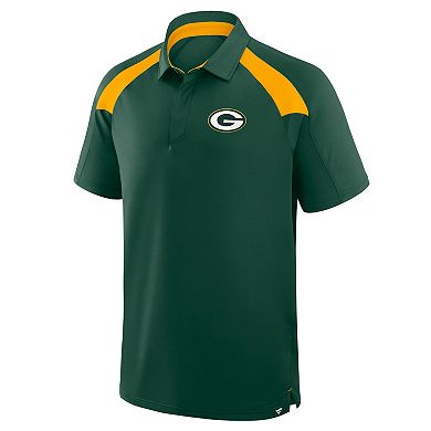 Men's Fanatics Green Green Bay Packers Back Around Raglan Polo