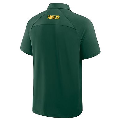 Men's Fanatics Green Green Bay Packers Back Around Raglan Polo