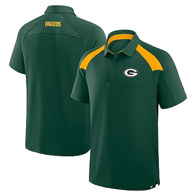Men's Fanatics Green Green Bay Packers Back Around Raglan Polo