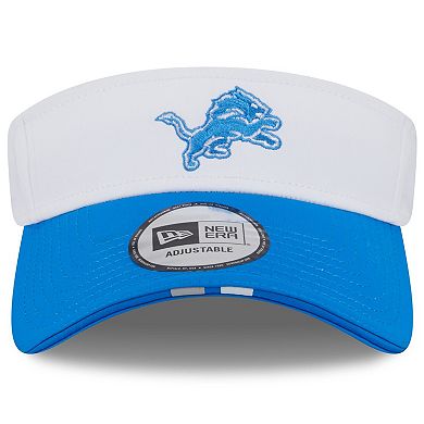 Men's New Era White/Blue Detroit Lions 2025 NFL Training Camp Adjustable Visor