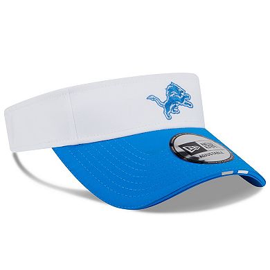 Men's New Era White/Blue Detroit Lions 2025 NFL Training Camp Adjustable Visor