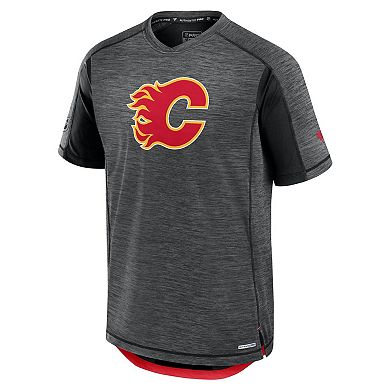 Men's Fanatics Heather Charcoal Calgary Flames Authentic Pro Rink Performance T-Shirt