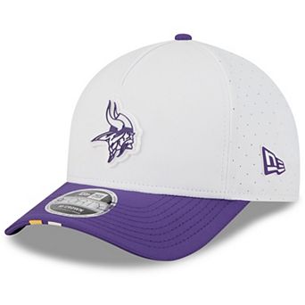 Youth New Era White/Purple Minnesota Vikings 2025 NFL Training Camp A-Frame 9FORTY Adjustable Hat