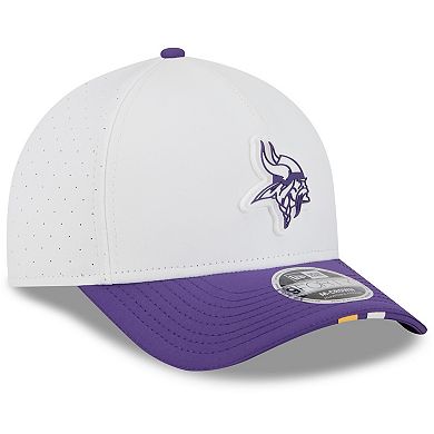 Youth New Era White/Purple Minnesota Vikings 2025 NFL Training Camp A-Frame 9FORTY Adjustable Hat