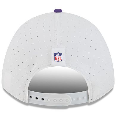 Youth New Era White/Purple Minnesota Vikings 2025 NFL Training Camp A-Frame 9FORTY Adjustable Hat