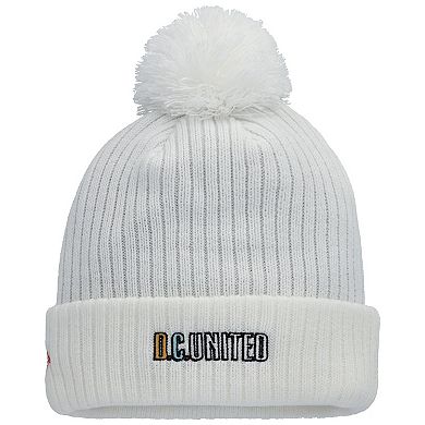Men's New Era White D.C. United Jersey Hook Cuff Knit Hat with Pom
