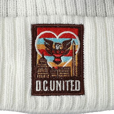 Men's New Era White D.C. United Jersey Hook Cuff Knit Hat with Pom