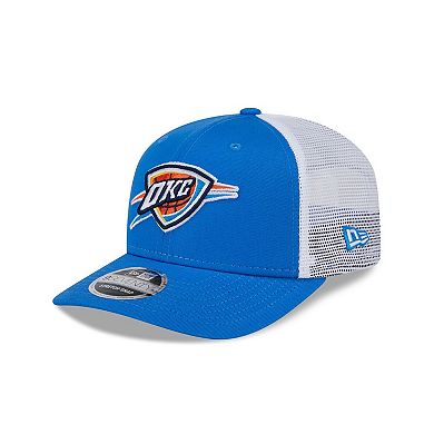 Men's New Era Blue/White Oklahoma City Thunder 9SEVENTY Stretch-Snap Trucker Hat