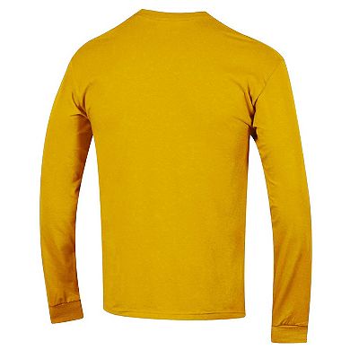 Men's Champion Maize Michigan Wolverines Arch Over Logo 2-Hit Long Sleeve T-Shirt