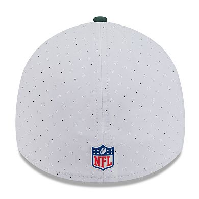 Men's New Era White/Green Green Bay Packers 2025 NFL Training Camp 39THIRTY Flex Hat