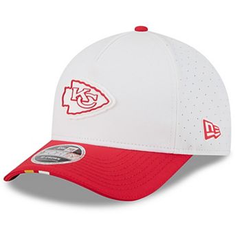 Youth New Era White/Red Kansas City Chiefs 2025 NFL Training Camp A-Frame 9FORTY Adjustable Hat