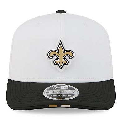 Men's New Era White/Black New Orleans Saints 2025 NFL Training Camp 9SEVENTY Adjustable Hat
