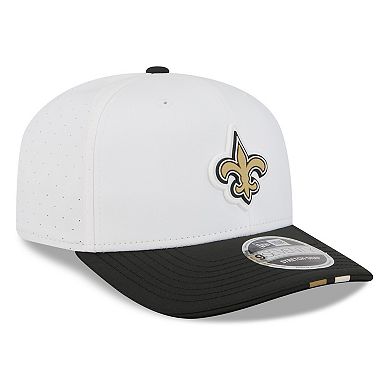 Men's New Era White/Black New Orleans Saints 2025 NFL Training Camp 9SEVENTY Adjustable Hat