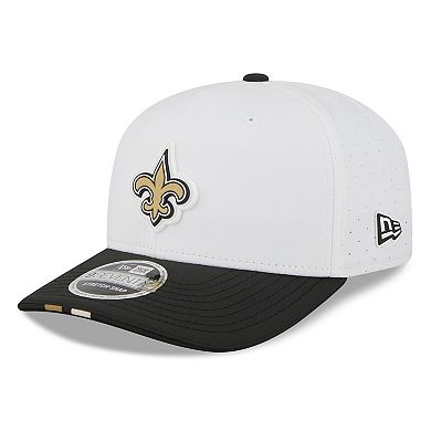Men's New Era White/Black New Orleans Saints 2025 NFL Training Camp 9SEVENTY Adjustable Hat