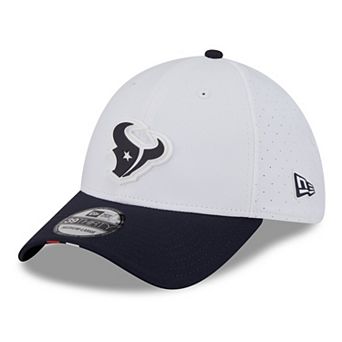 Men's New Era White/Navy Houston Texans 2025 NFL Training Camp 39THIRTY Flex Hat