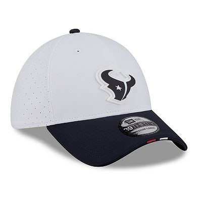 Men's New Era White/Navy Houston Texans 2025 NFL Training Camp 39THIRTY Flex Hat