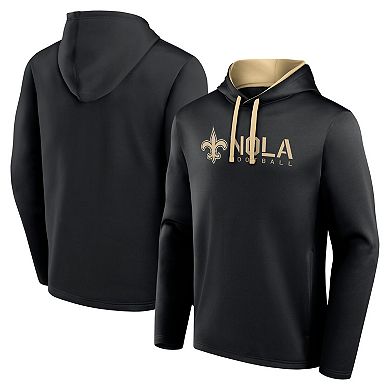 Men's Logo Athletic Black New Orleans Saints Head Start Pullover Hoodie