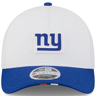 Youth New Era White/Royal New York Giants 2025 NFL Training Camp A-Frame 9FORTY Adjustable Hat