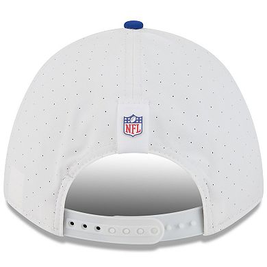 Youth New Era White/Royal New York Giants 2025 NFL Training Camp A-Frame 9FORTY Adjustable Hat