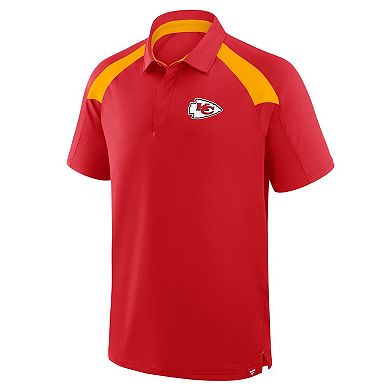 Men's Fanatics Red Kansas City Chiefs Back Around Raglan Polo