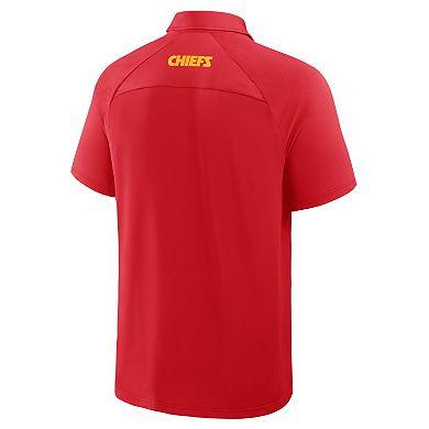 Men's Fanatics Red Kansas City Chiefs Back Around Raglan Polo