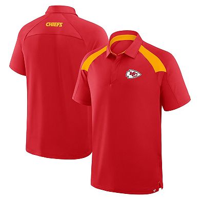 Men's Fanatics Red Kansas City Chiefs Back Around Raglan Polo