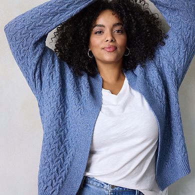 Women's LC Lauren Conrad Cable Knit Open Cardigan Sweater