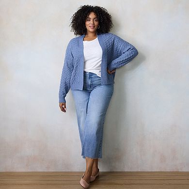 Women's LC Lauren Conrad Cable Knit Open Cardigan Sweater