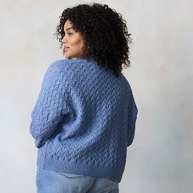 Women's LC Lauren Conrad Cable Knit Open Cardigan Sweater