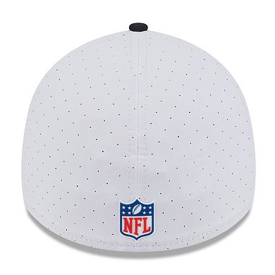 Men's New Era White/Black Jacksonville Jaguars 2025 NFL Training Camp Throwback Logo 39THIRTY Flex Hat