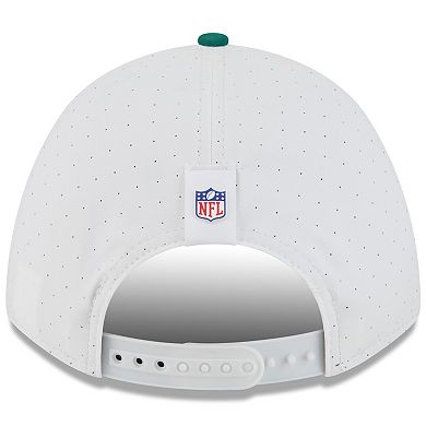 Youth New Era White/Green New York Jets 2025 NFL Training Camp A-Frame 9FORTY Adjustable Hat
