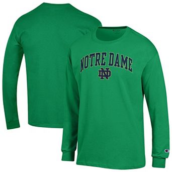 Men's Champion Kelly Green Notre Dame Fighting Irish Arch Over Logo 2-Hit Long Sleeve T-Shirt