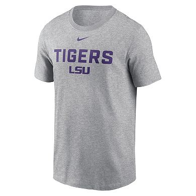 Men's Nike Heather Gray LSU Tigers Campus 2-Hit T-Shirt
