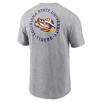 Men's Nike Heather Gray LSU Tigers Campus 2-Hit T-Shirt