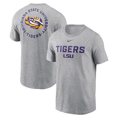 Men's Nike Heather Gray LSU Tigers Campus 2-Hit T-Shirt