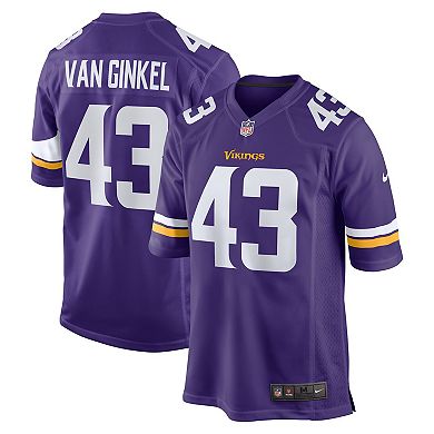 Men's Nike Andrew Van Ginkel Purple Minnesota Vikings Team Game Jersey