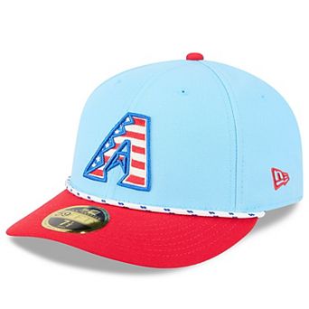 Men's New Era Light Blue/Red Arizona Diamondbacks 2025 Fourth of July Low Profile 59FIFTY Fitted Hat