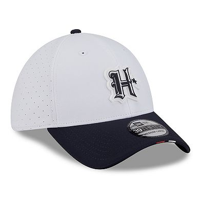 Men's New Era White/Navy Houston Texans 2025 NFL Training Camp 39THIRTY Flex Hat
