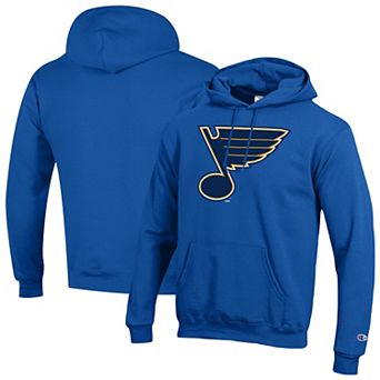 Men's Champion Blue St. Louis Blues Primary Logo 1-Hit Pullover Hoodie